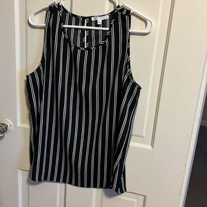 Black and white pinstripe top